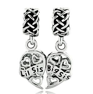 Big sis lil sis charms to fit pandora bracelet